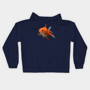 Low polygon Art of golden fish Kids Hoodie